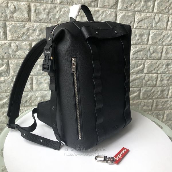 Dior包 迪奧雙肩包 2019秋冬款黑色粒面觸感小牛皮和黑色縫線雙肩包 Dior後背包  Dyd1248